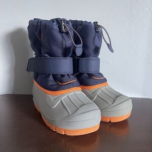 Cat & Jack Boy Blue Gray Thermolite EcoMode Waterproof Winter Snow Boots Size 1